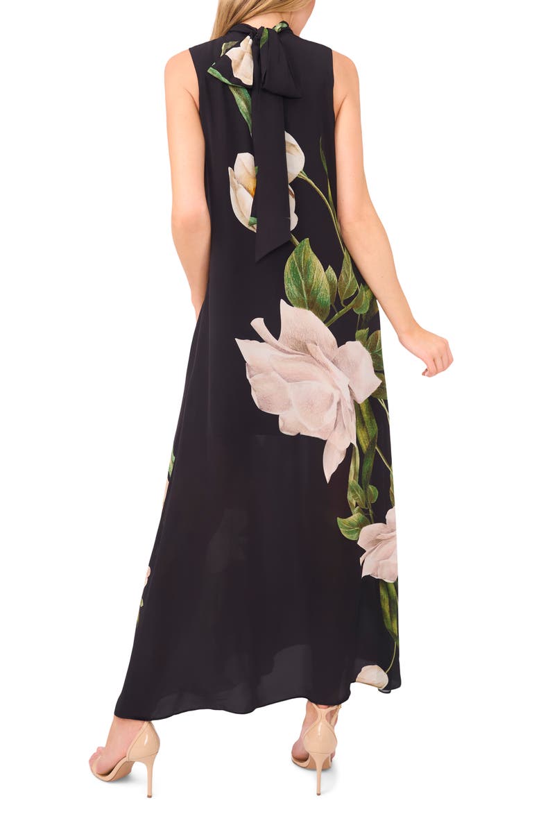 Ted Baker Mock Neck Sleeveless Maxi Dress, Alternate, color, Rich Black