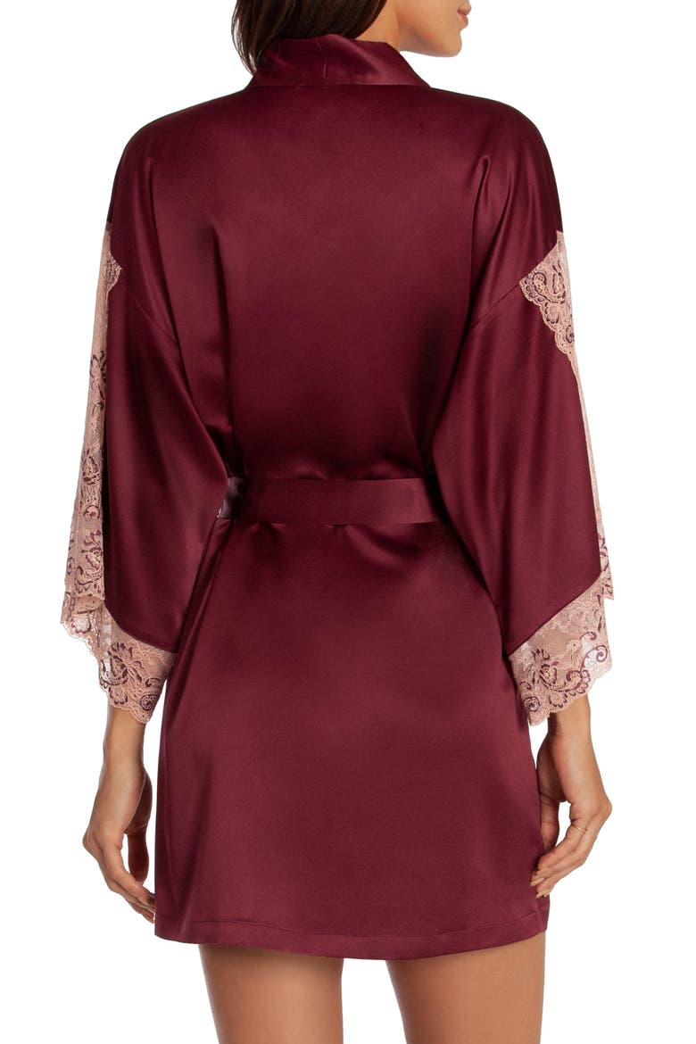 River Satin Robe, Alternate, color, BURGUNDY