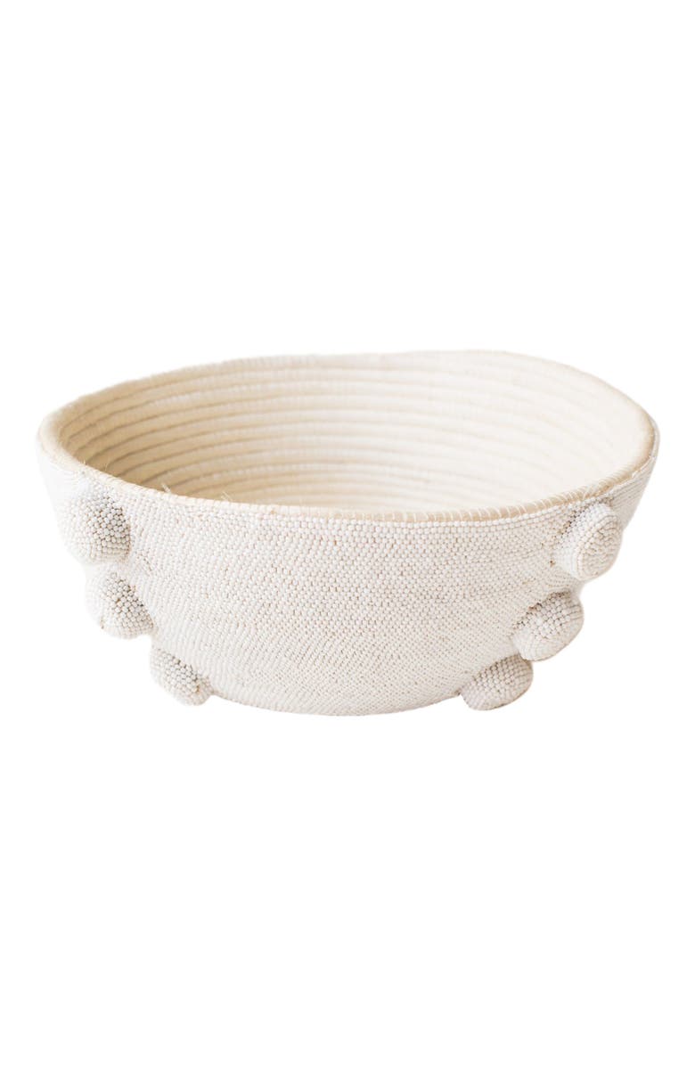 indego africa Beaded Bowl, Main, color, White