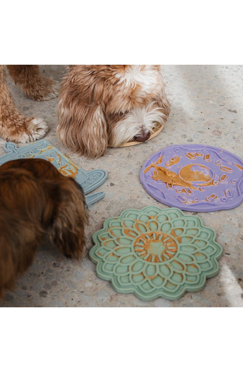 Dexypaws Enrichment Lick Mat Lilac Donut Delight Grooved Silicone, Alternate, color, Purple