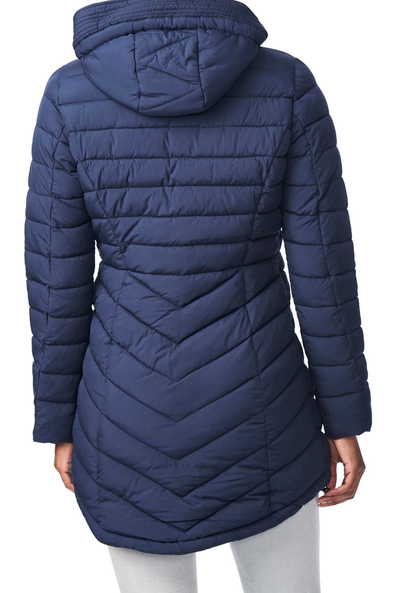 Bernado Packable EcoPlume™ Hooded Walker Coat, Alternate, color, DEEP OCEAN