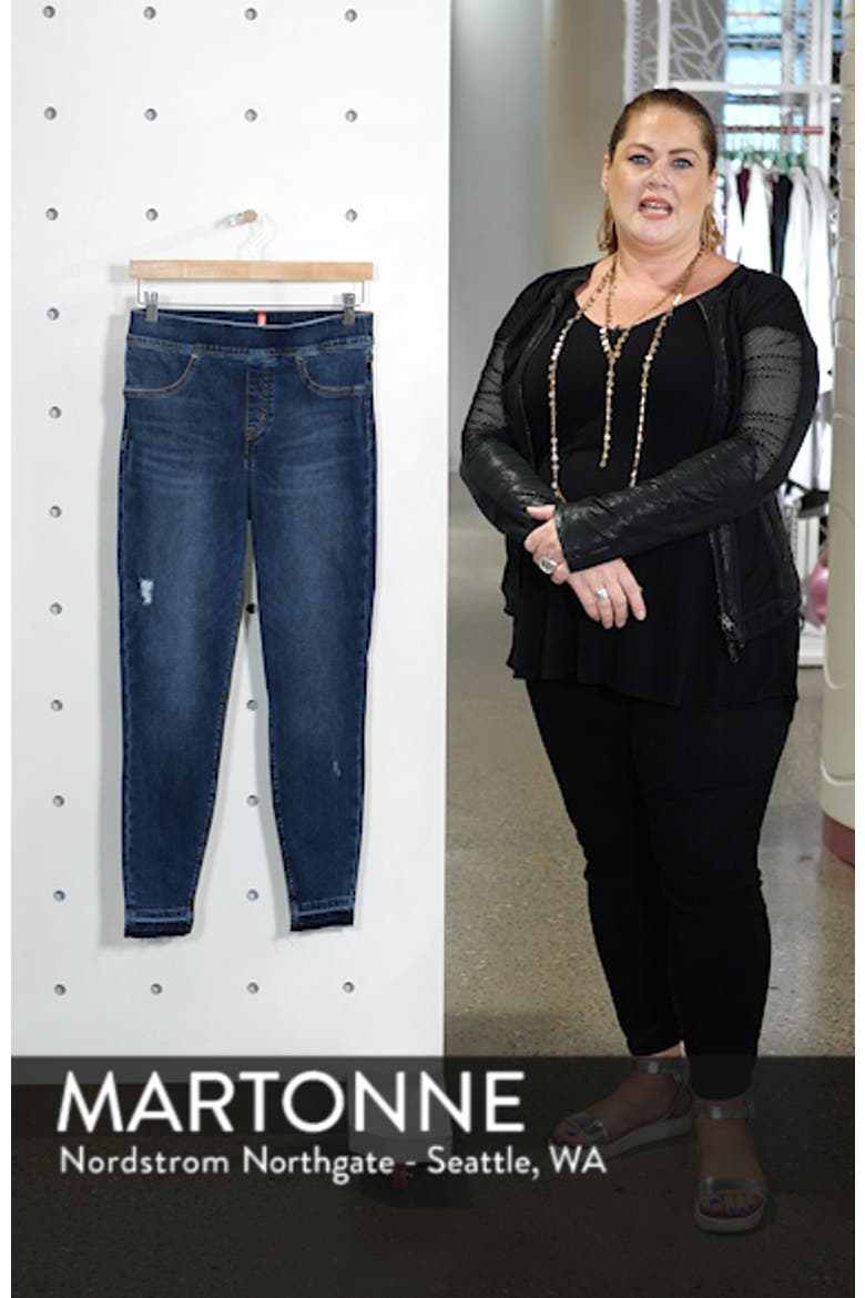 Distressed High Waist Ankle Denim Leggings video