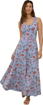 Pact Organic Cotton Fit & Flare Open Back Maxi Dress