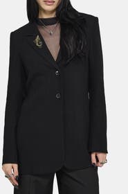 Disturbia Ellis Embroidered Longline Blazer