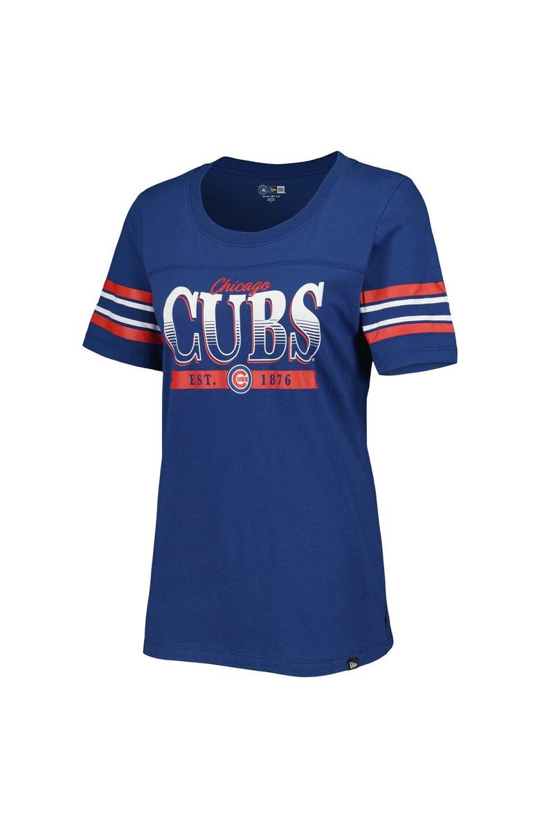 New Era Women's New Era Blue Chicago Cubs Team Stripe T-Shirt, Alternate, color, 