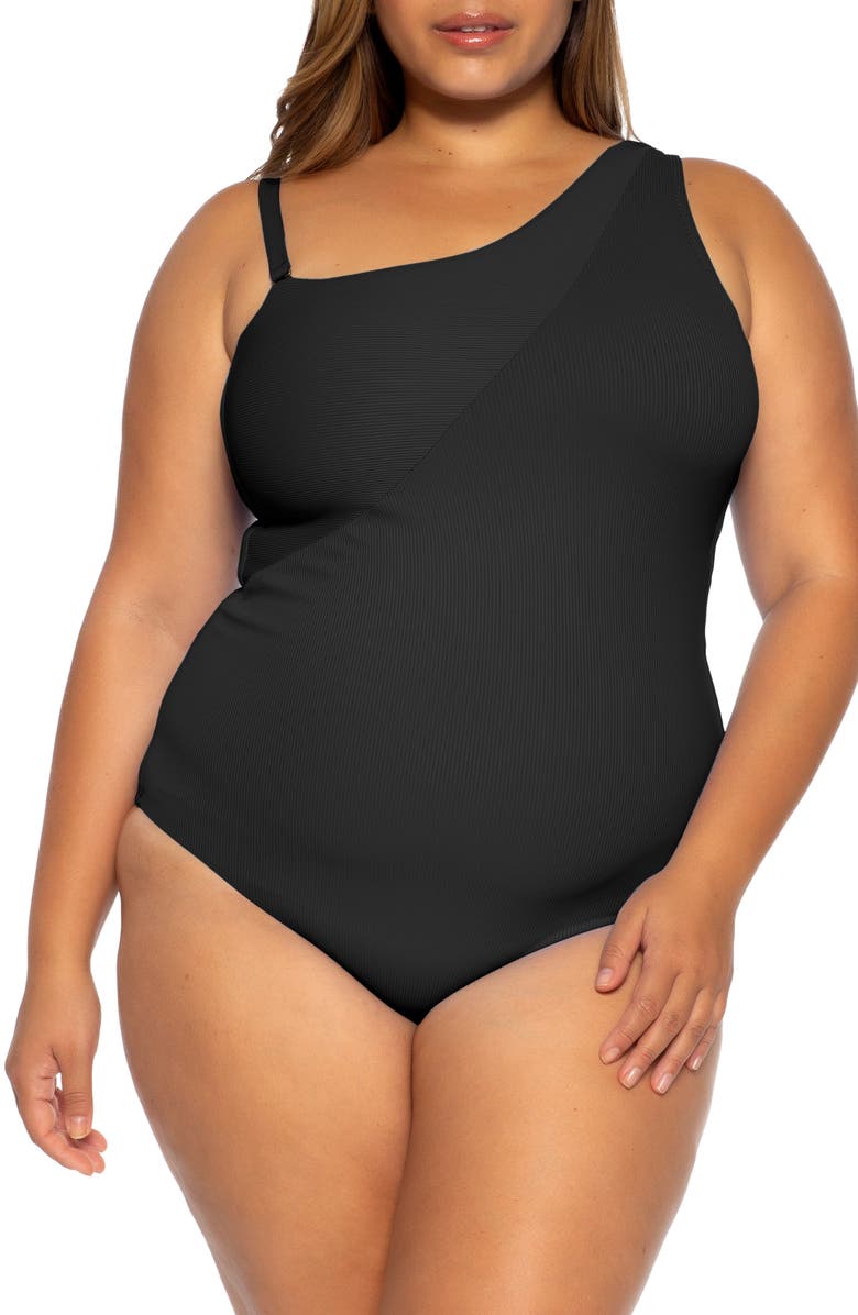 Becca Etc. Fine Line One-Piece Swimsuit, Alternate, color, 