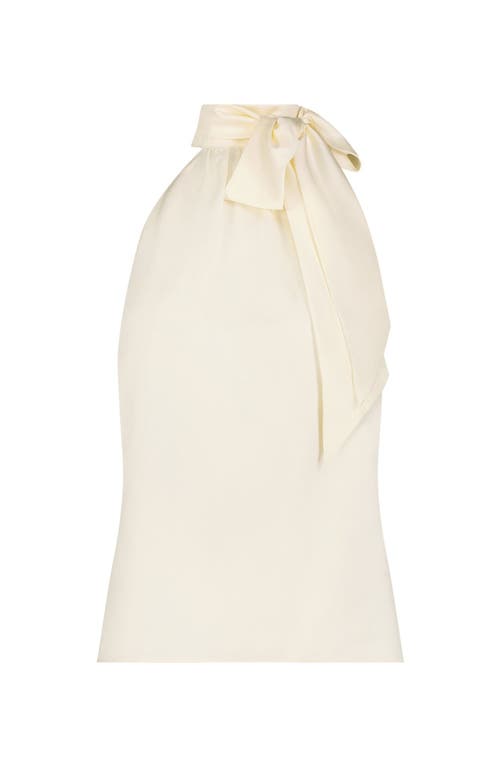The Noli Shop Rina Tie Neck Blouse In Brown