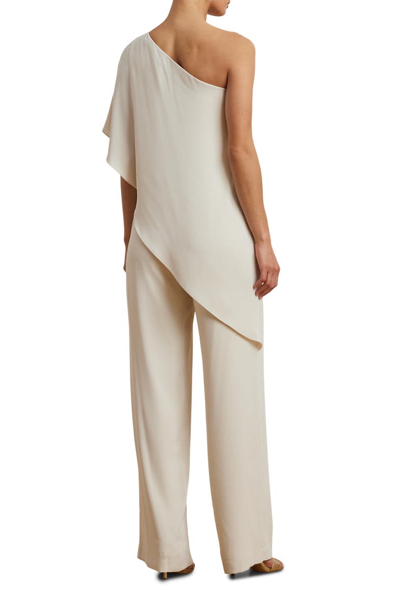 April One-Shoulder Georgette Jumpsuit, Alternate, color, MASCARPONE CREAM