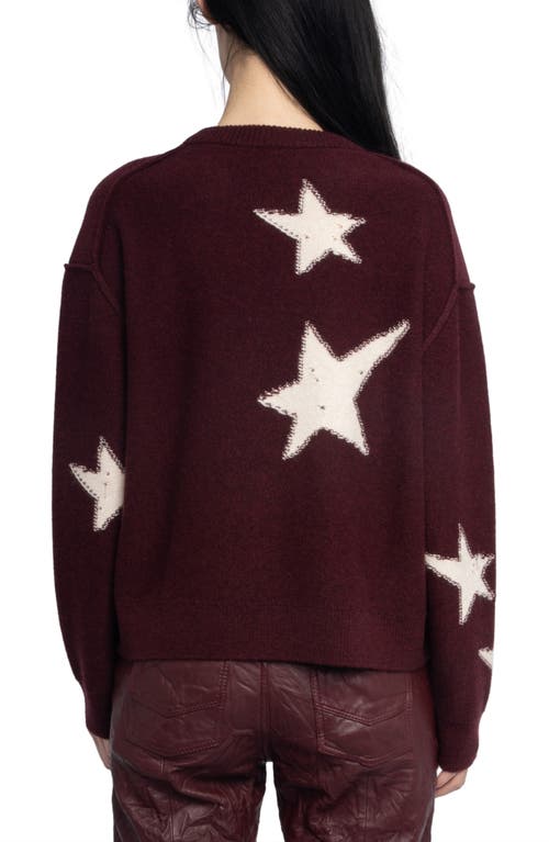 Zadig & Voltaire Womens Burgundy Markuz Star-pattern Cashmere Jumper In Burgundy