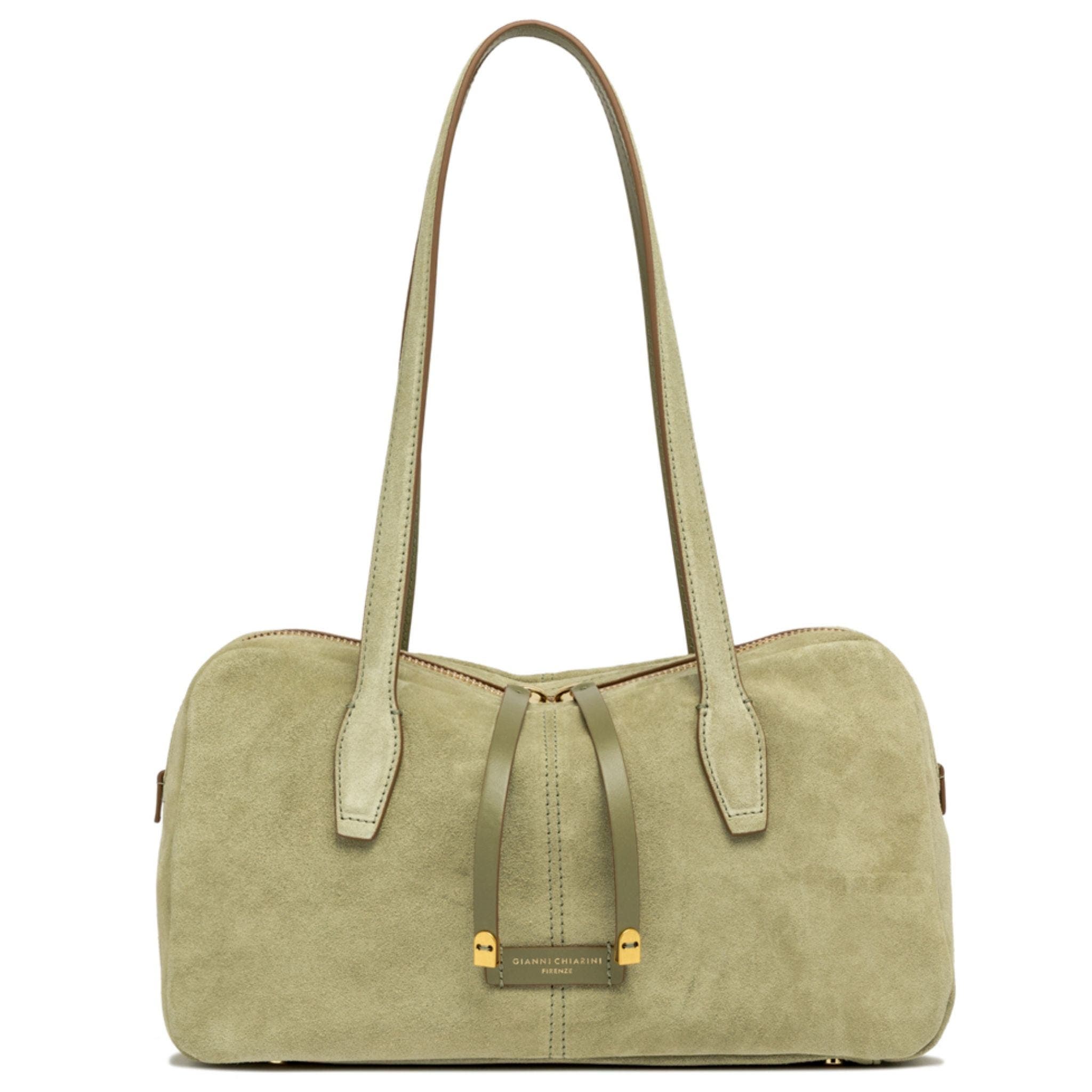 Aryna Suede Satchel Bag, Main, color, Light Green