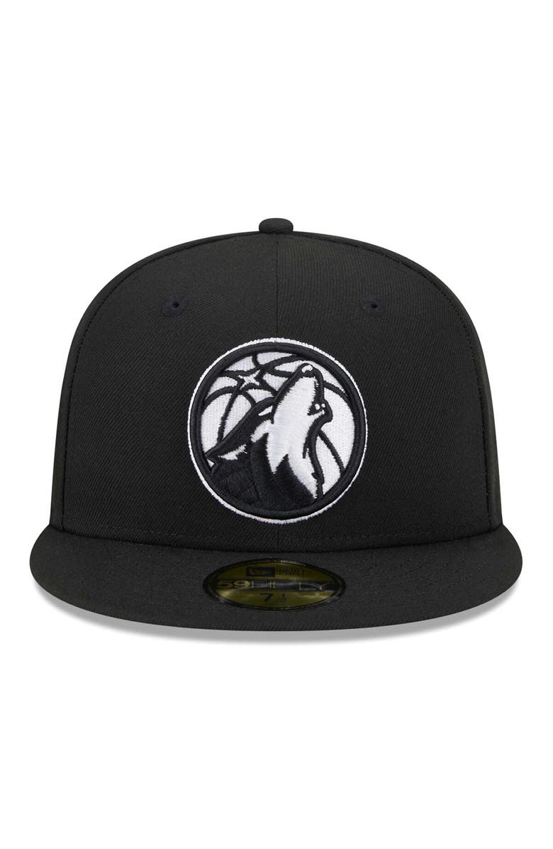 New Era Men's New Era Black Minnesota Timberwolves Evergreen 59FIFTY Fitted Hat, Alternate, color, 