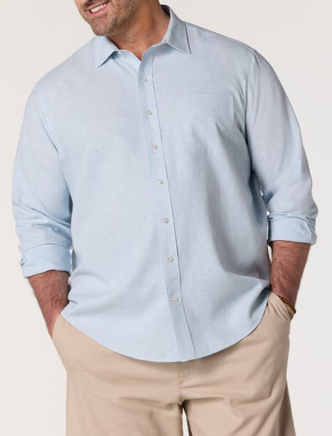 Big & Tall Linen-Blend Tech Sport Shirt