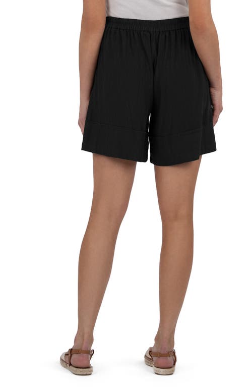 Kut From The Kloth Nicole Pull-on Linen Blend Shorts In Black