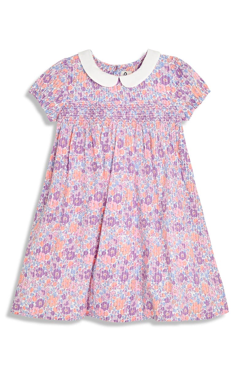 JOJO MAMAN BEBE Tropical Floral Smocked Dress & Bloomers Set, Alternate, color, Lilac
