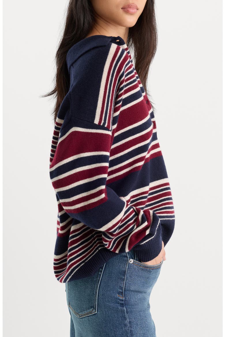 The Oversized Rugby Sweater, Alternate, color, MULTI STRIPE