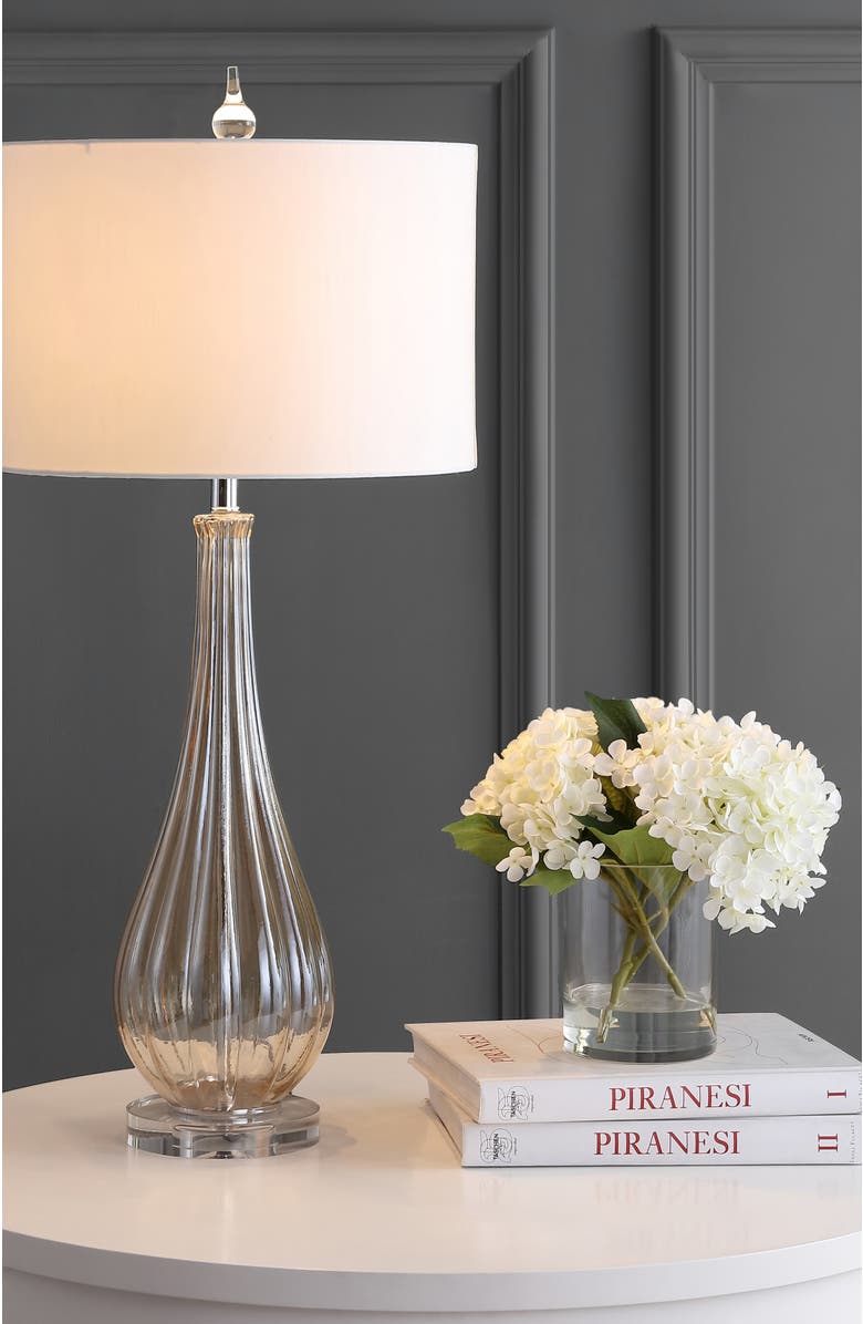 JONATHAN Y Dew Drop 32.75" Glass/Crystal LED Table Lamp, Champagne, Alternate, color, Champagne