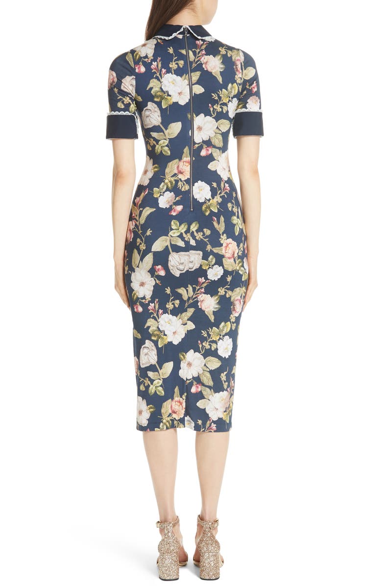 Alice + Olivia Delora Fittted Floral Dress, Alternate, color,