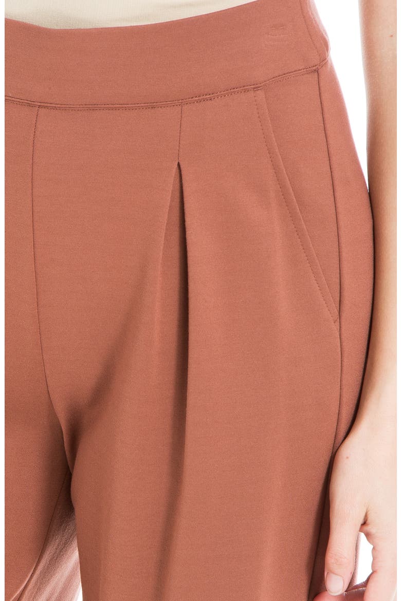 Ponte Wide Leg Soft Pleat Pants, Alternate, color, CHESTNUT