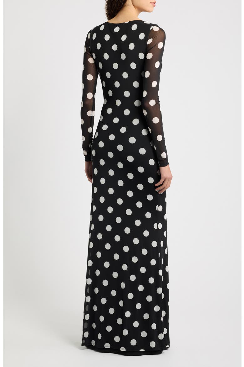 Lazul Ruched Long Sleeve Gown, Alternate, color, FULL MOON