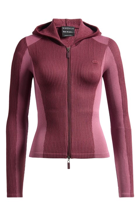 Hooded Knit Track Top