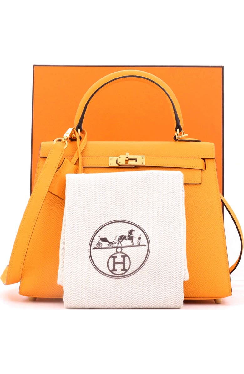 Pre-Owned Hermes Kelly Handbag Yellow Epsom with Gold Hardware 25, Alternate, color, Jaune D'or