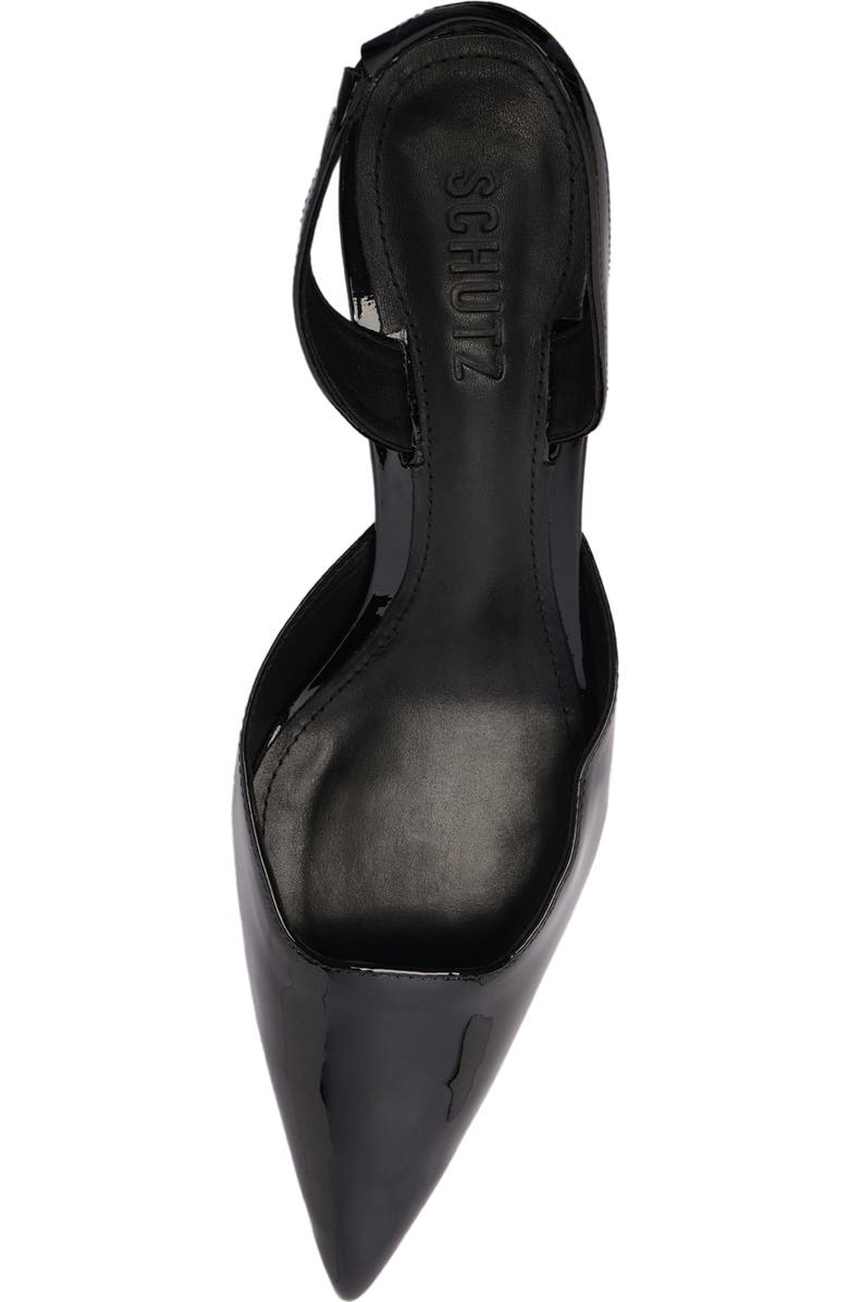 Schutz Paola Mid Slingback Pointed Toe Pump, Alternate, color, Blackdnu