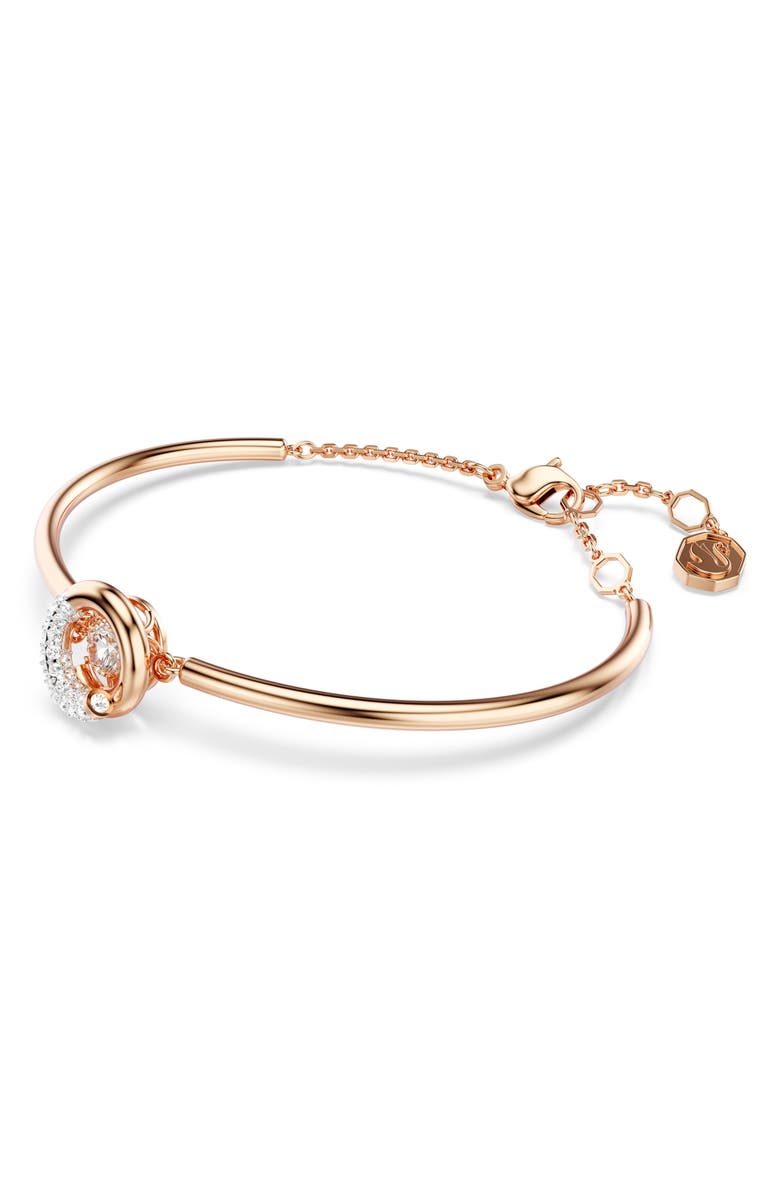 Swarovski Dextera Dancing Crystal Charm Bracelet, Alternate, color, Rose Gold