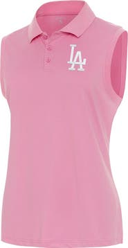 ANTIGUA Women's Antigua Coral Los Angeles Dodgers Recap Sleeveless Polo