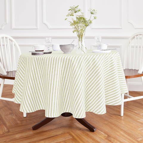 Linen Round Tablecloth - Amalfi Stripe