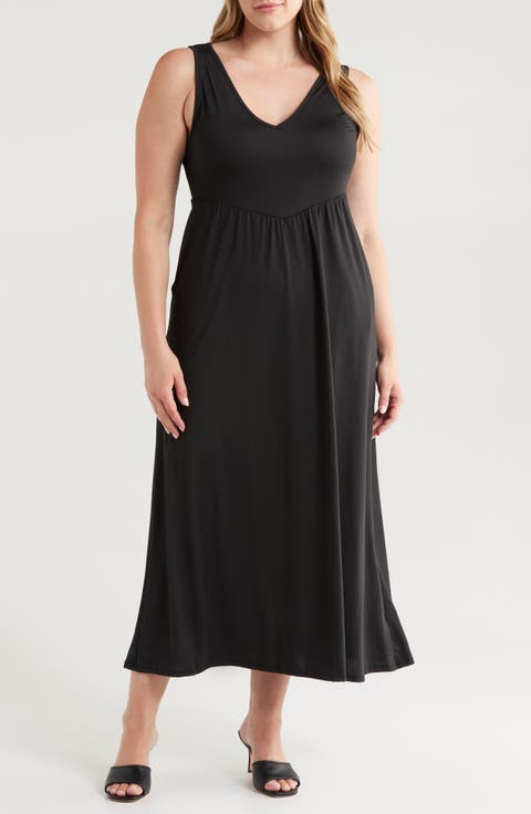Sleeveless Stretch Maxi Dress (Plus)