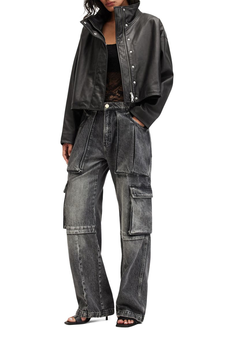 Ryder Leather Jacket, Alternate, color, BLACK