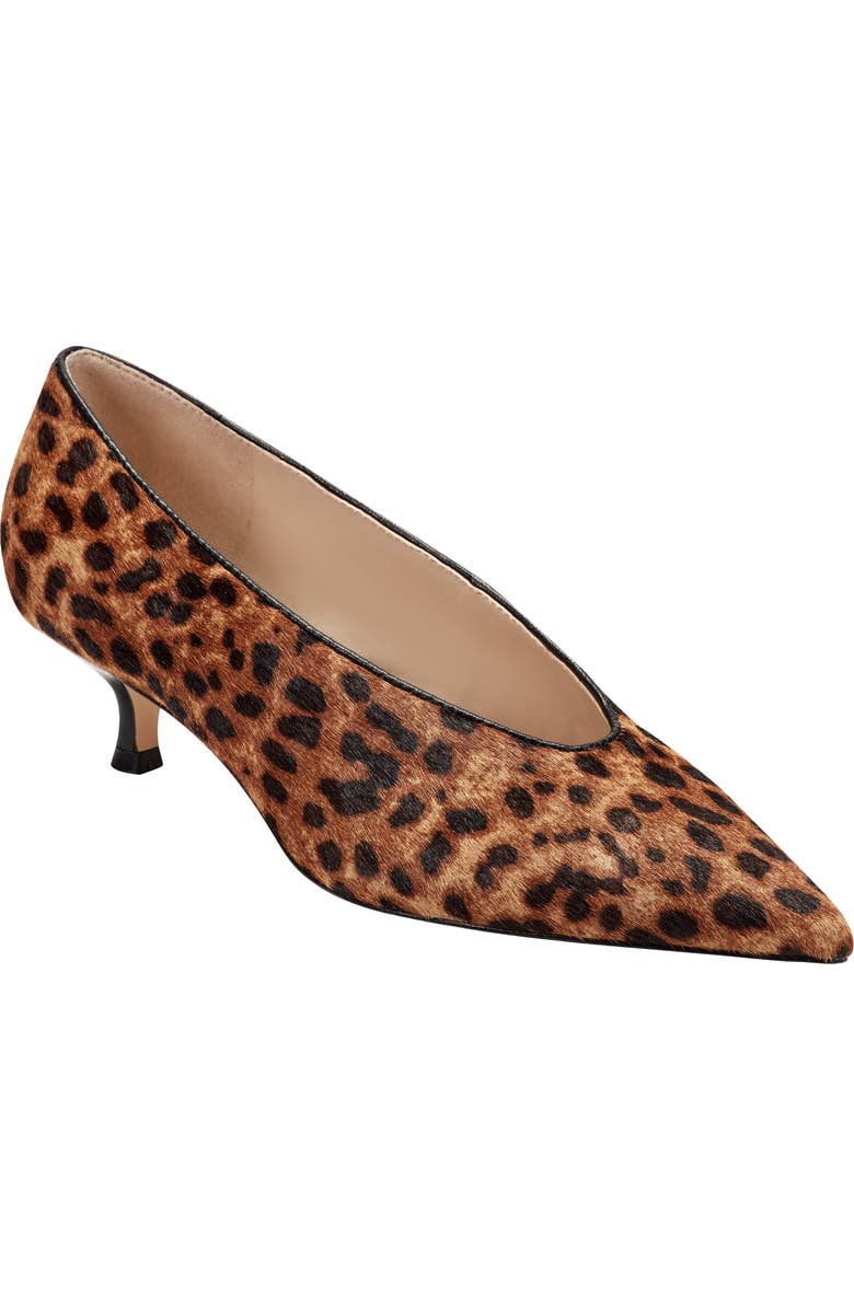 Marc Fisher LTD Cecilely Genuine Calf Hair Pointed Toe Kitten Heel Pump, Main, color, Medium Natural