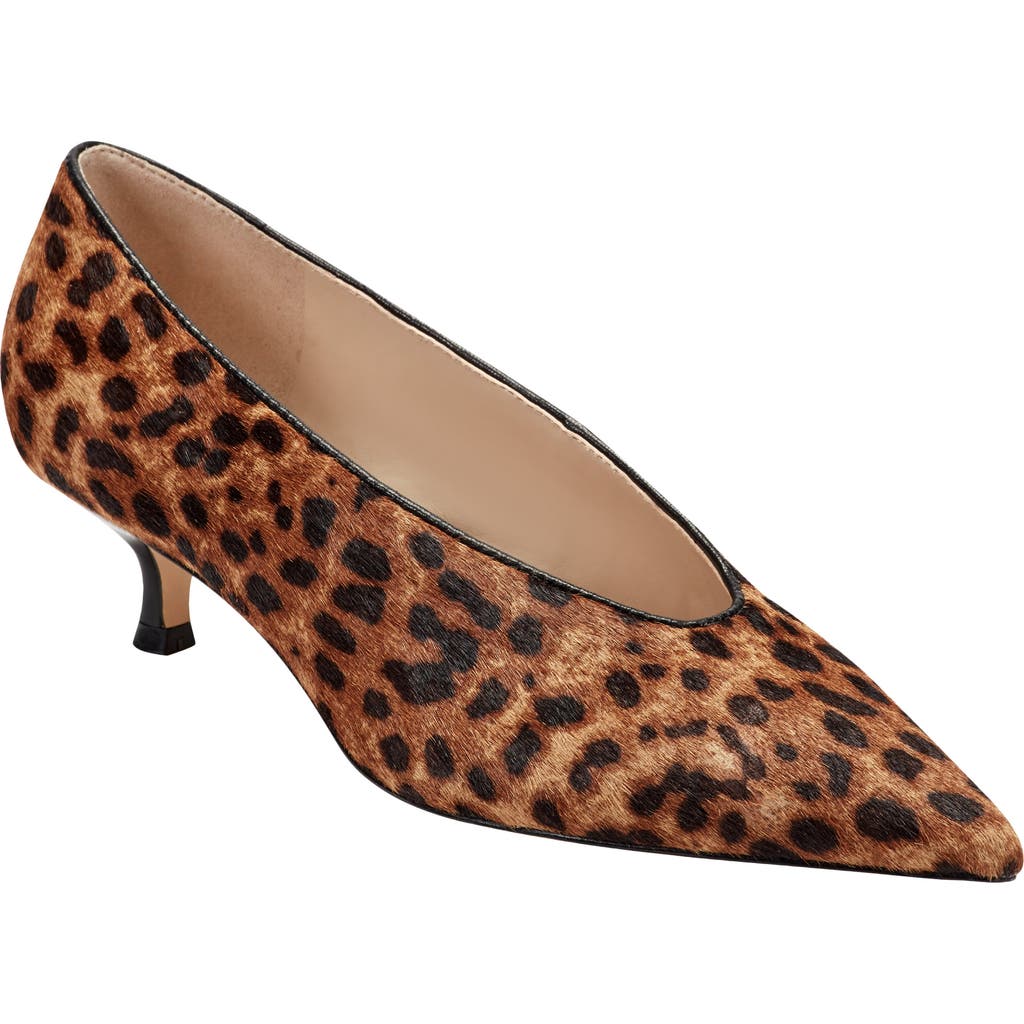 Marc Fisher Ltd Cecilely Genuine Calf Hair Pointed Toe Kitten Heel Pump In Multi