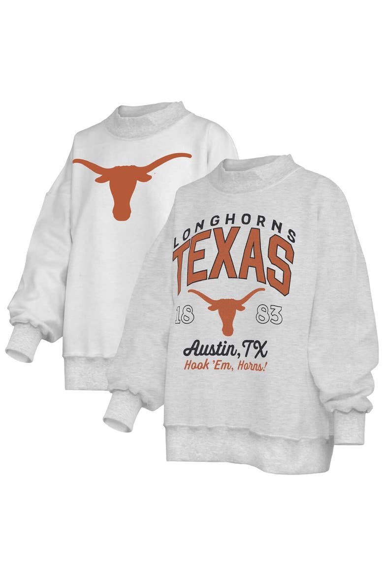 Women's Pressbox  Heather Gray Texas Longhorns Reversible Sweatshirt, Main, color, Heather Gray