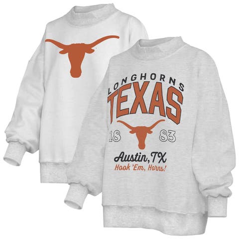 Women's Pressbox  Heather Gray Texas Longhorns Reversible Sweatshirt