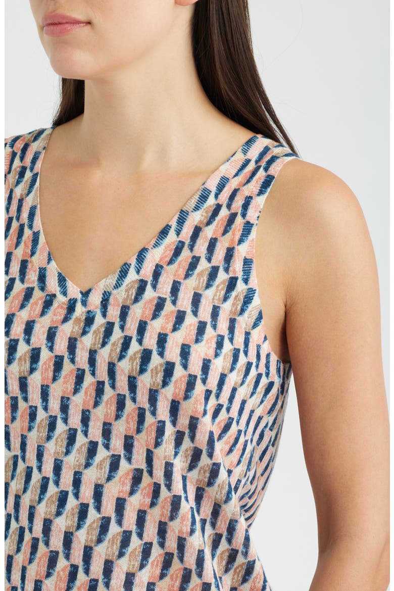 Print Ramie Blend Sweater Tank, Alternate, color, PINK MULTI