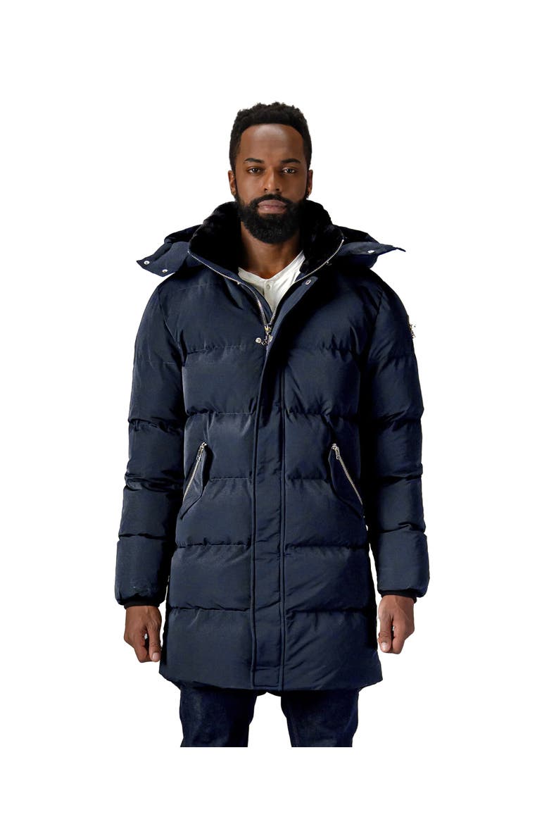 Men's Penguin Long Length Quilted Coat, Main, color, BLUE DIAMOND
