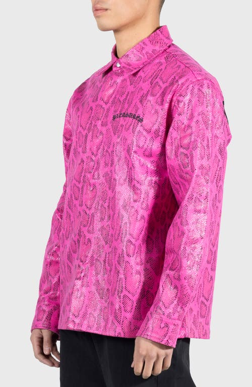 Pleasures Anaconda Overshirt In Fuchsia