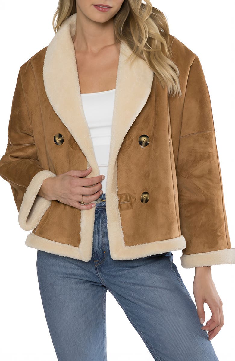 matty m. Angel Faux Shearling Jacket, Main, color, Camel