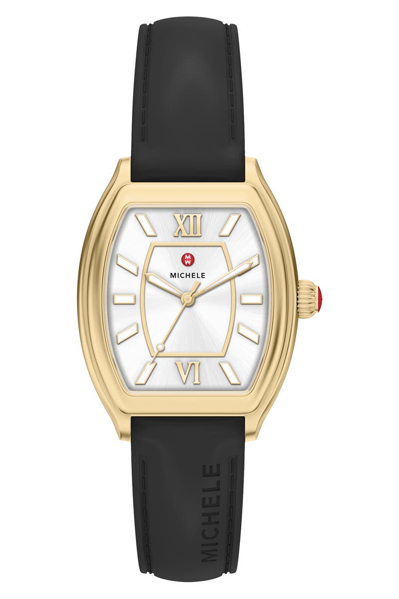 Relevé Sport Mid Silicone Strap Watch, 32mm, Main, color, BLACK/ WHITE