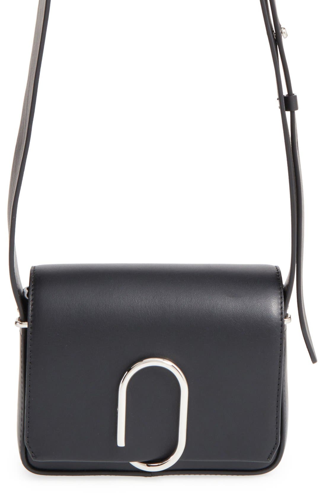 'Mini Alix' Leather Shoulder Bag, Main, color, BLACK