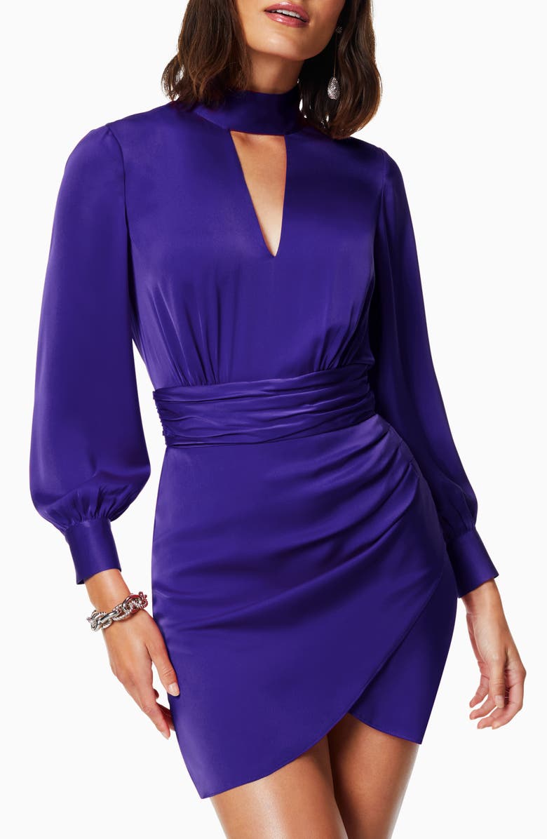 Ramy Brook Angela Plunge Neck Long Sleeve Minidress, Alternate, color,
