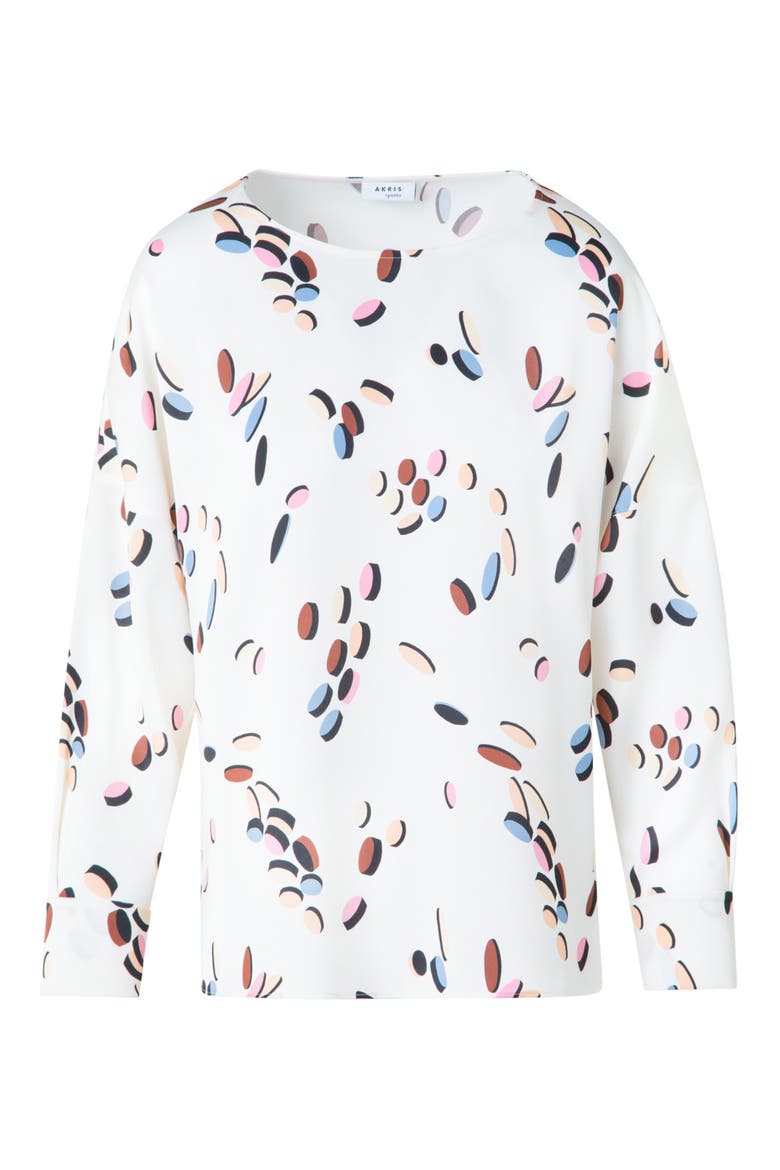 Dropping Dots Satin Top, Alternate, color, CREAM-MULTICOLOR