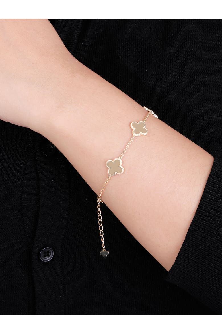Clover Chain Bracelet in 14K Gold, 11mm, Alternate, color, Yellow Gold