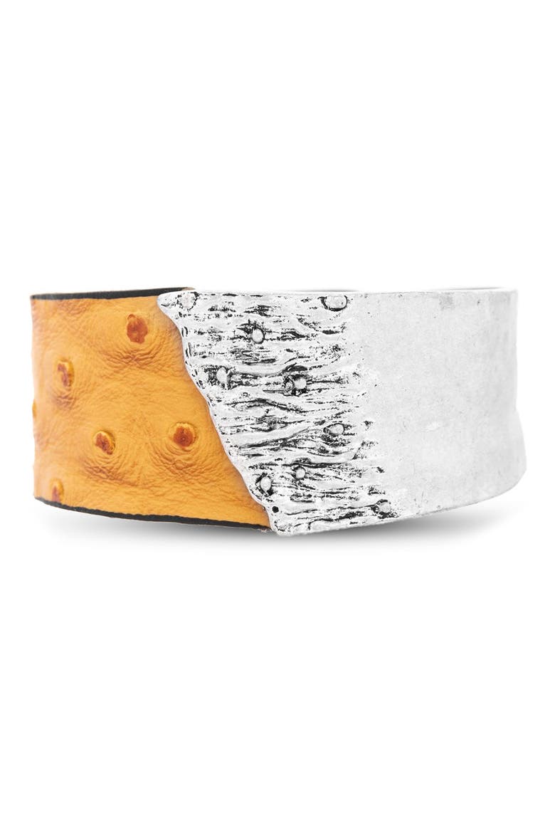 Wild Ways Faux Leather Bracelet, Main, color, YELLOW