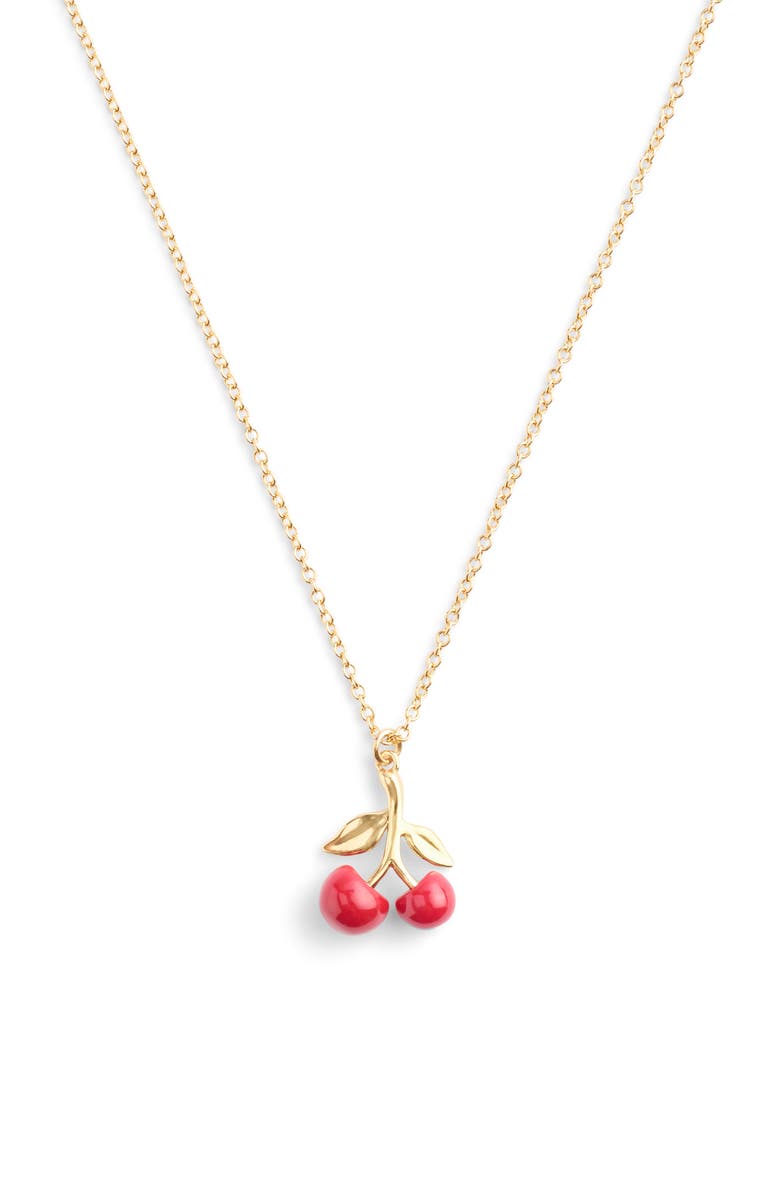 COACH V-Day Cherry Pendant Necklace, Alternate, color, 