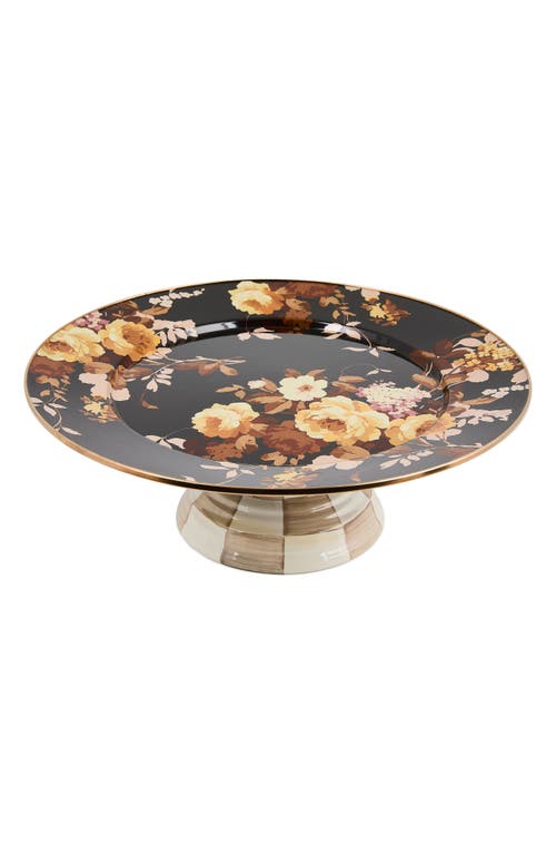 Mackenzie-childs Mackenzie Childs Wild Rose Large Pedestal Platter In Brown