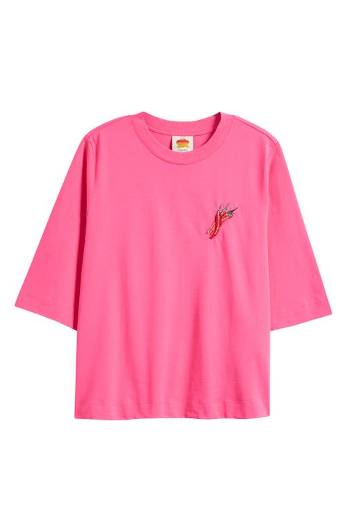 Farm Rio Spicy Pepper Cotton Graphic T-shirt In Pink