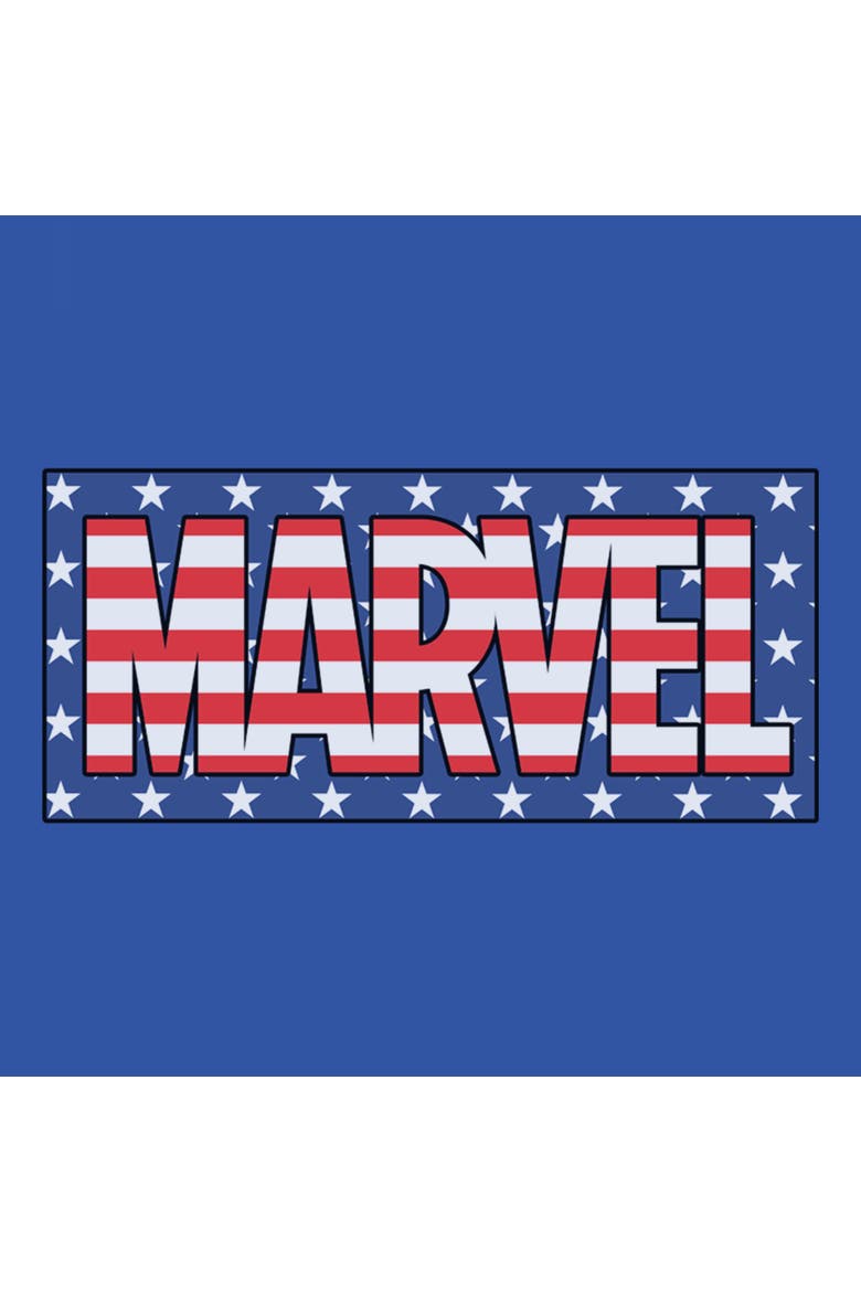 Boy's Marvel American Logo  Graphic T-Shirt, Alternate, color, Royal Blue Heather