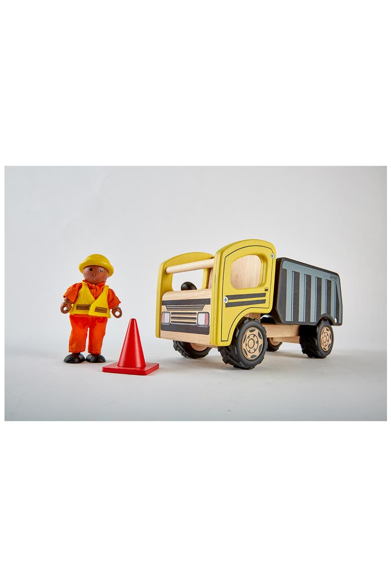 Wood Toy Dump Truck, Alternate, color, YELLOW
